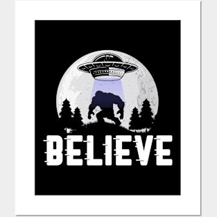 Awesome Believe in Aliens Bigfoot & UFOs Posters and Art